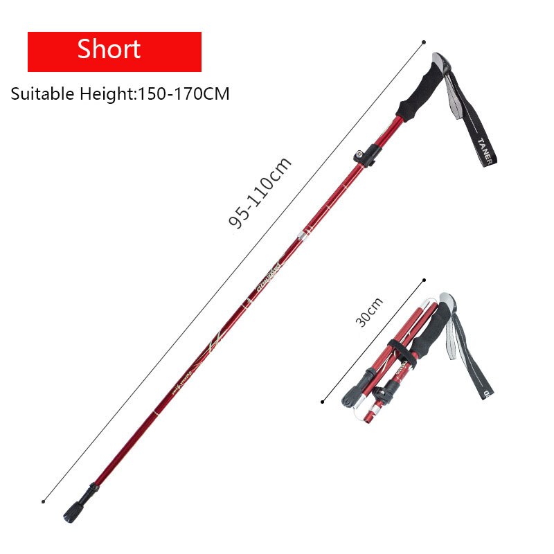 Anti Shock Walking Stick/Telescopic Baton Ultralight Aluminum Alloy  5-Section 1Piece