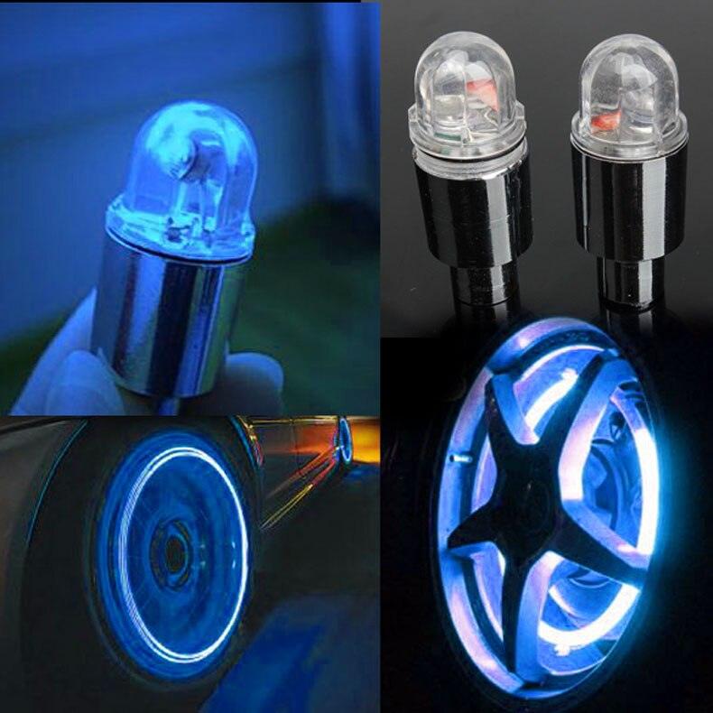 1 Pr. Bicycle LED Wheel Light Cycling Neon/Wheel Spoke Valve Cap/Alarm Lights/Waterproof