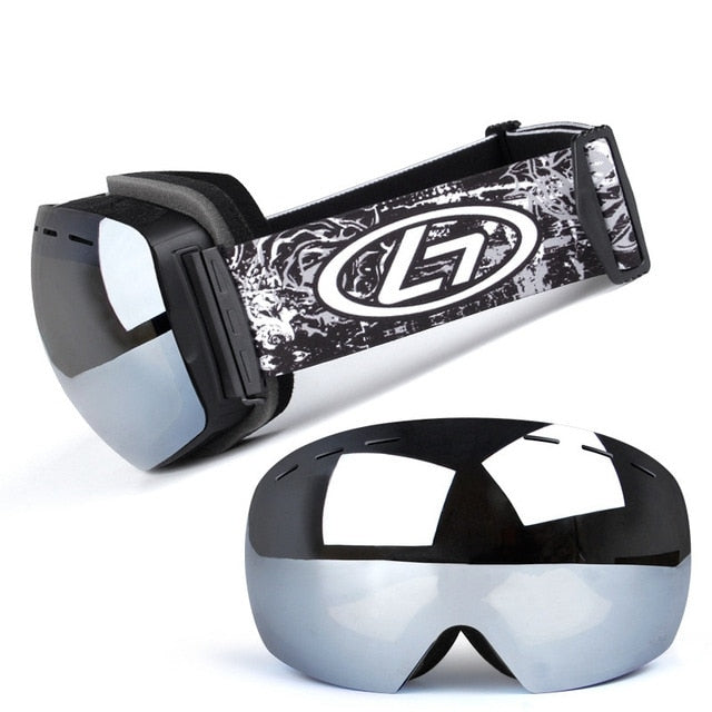 Ski Goggles Double Layers UV Anti-fog Big Ski Mask Snowboard Goggles Men Women