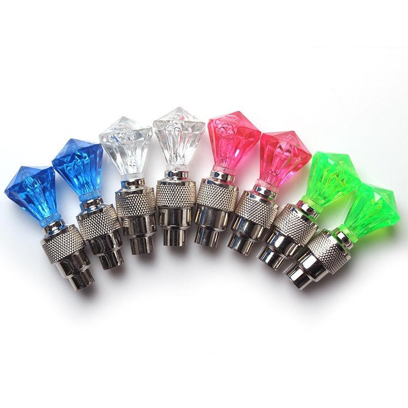 2PCS Bicycle Valve Lights Wheel Spokes Tire LED Light