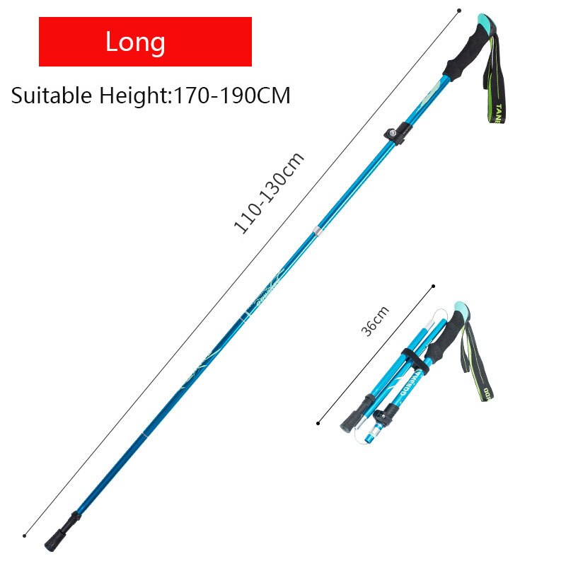 Anti Shock Walking Stick/Telescopic Baton Ultralight Aluminum Alloy  5-Section 1Piece