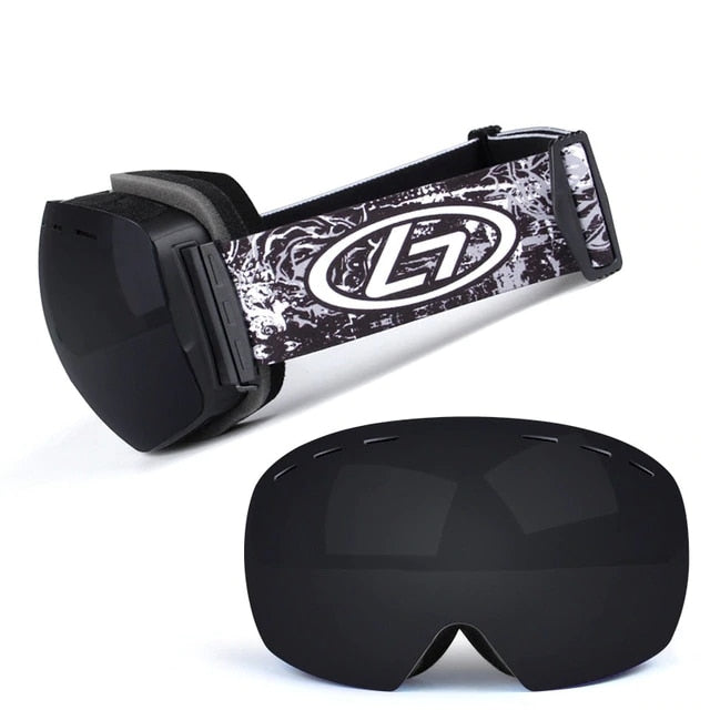 Ski Goggles Double Layers UV Anti-fog Big Ski Mask Snowboard Goggles Men Women