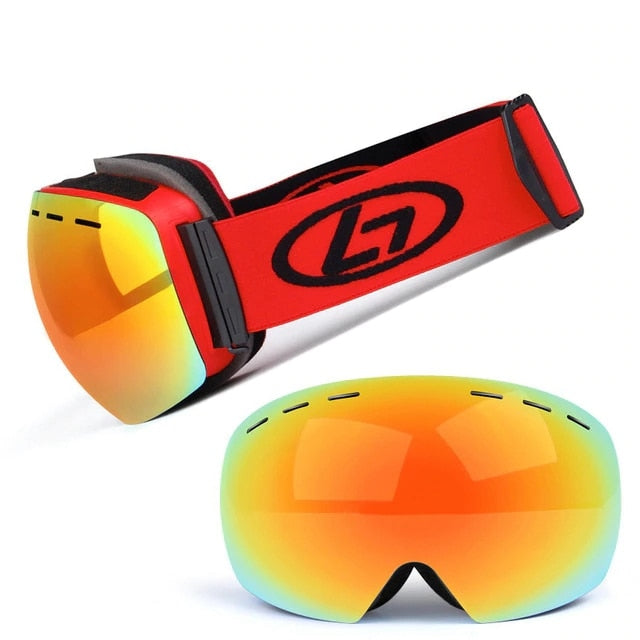 Ski Goggles Double Layers UV Anti-fog Big Ski Mask Snowboard Goggles Men Women