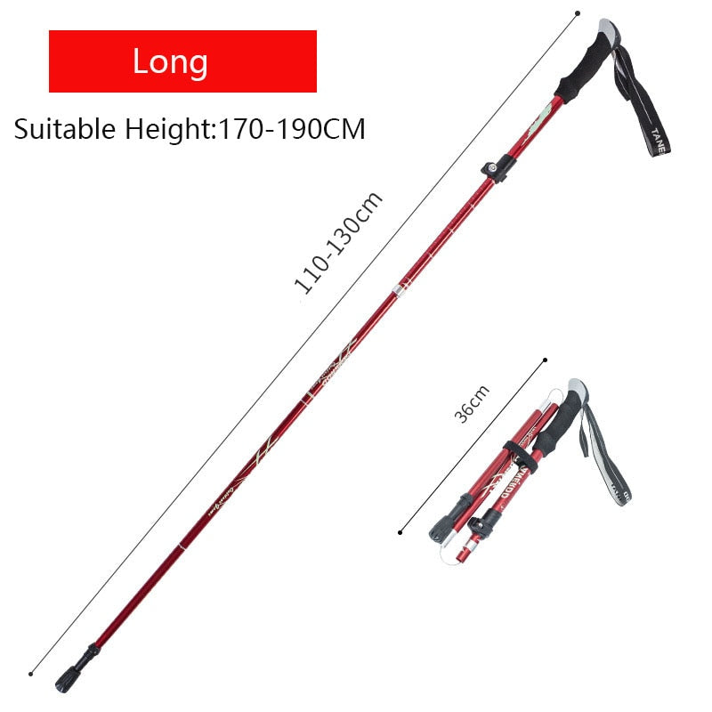 Anti Shock Walking Stick/Telescopic Baton Ultralight Aluminum Alloy  5-Section 1Piece