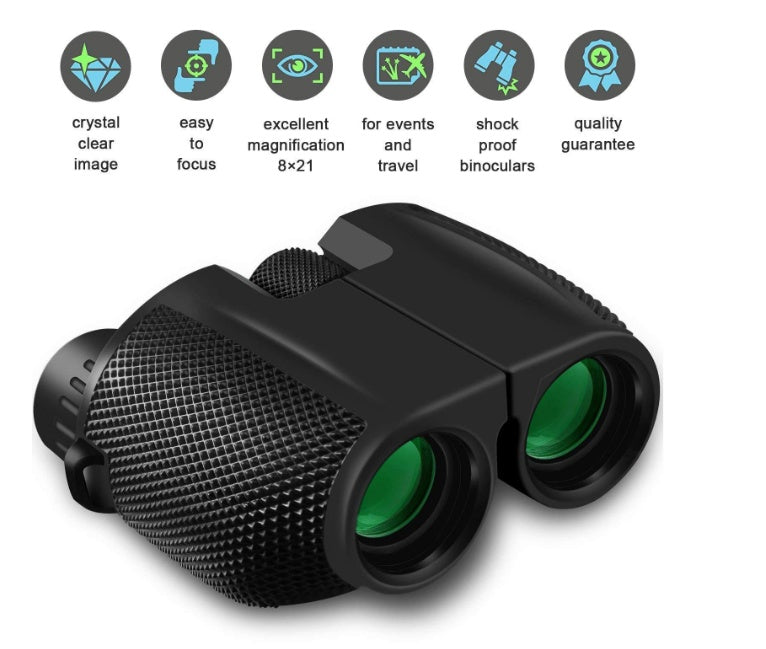 Outdoor binoculars 10x25 High-definition mini portable low-light night vision pockets glasses