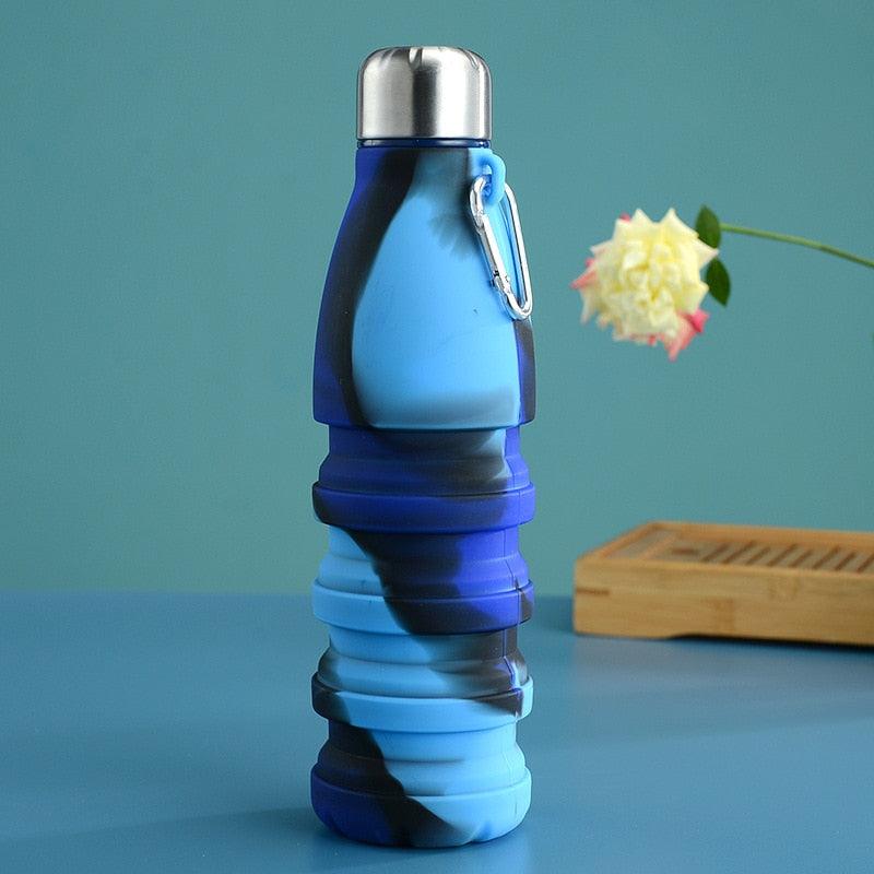 550ML Portable Silicone Bottle Retractable Folding Water Bottle Outdoor Sports Travel