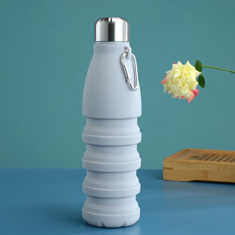 550ML Portable Silicone Bottle Retractable Folding Water Bottle Outdoor Sports Travel