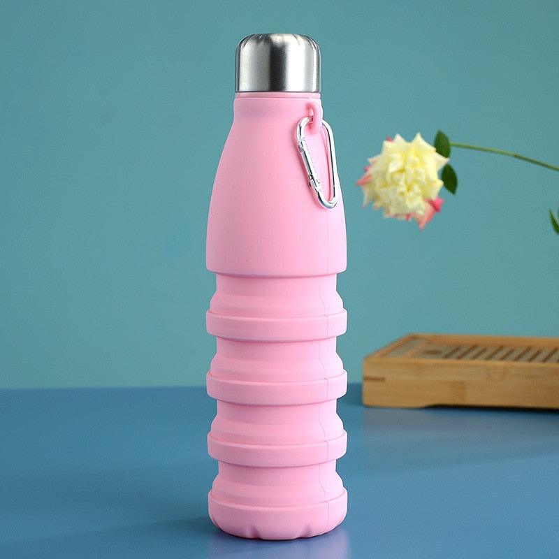 550ML Portable Silicone Bottle Retractable Folding Water Bottle Outdoor Sports Travel