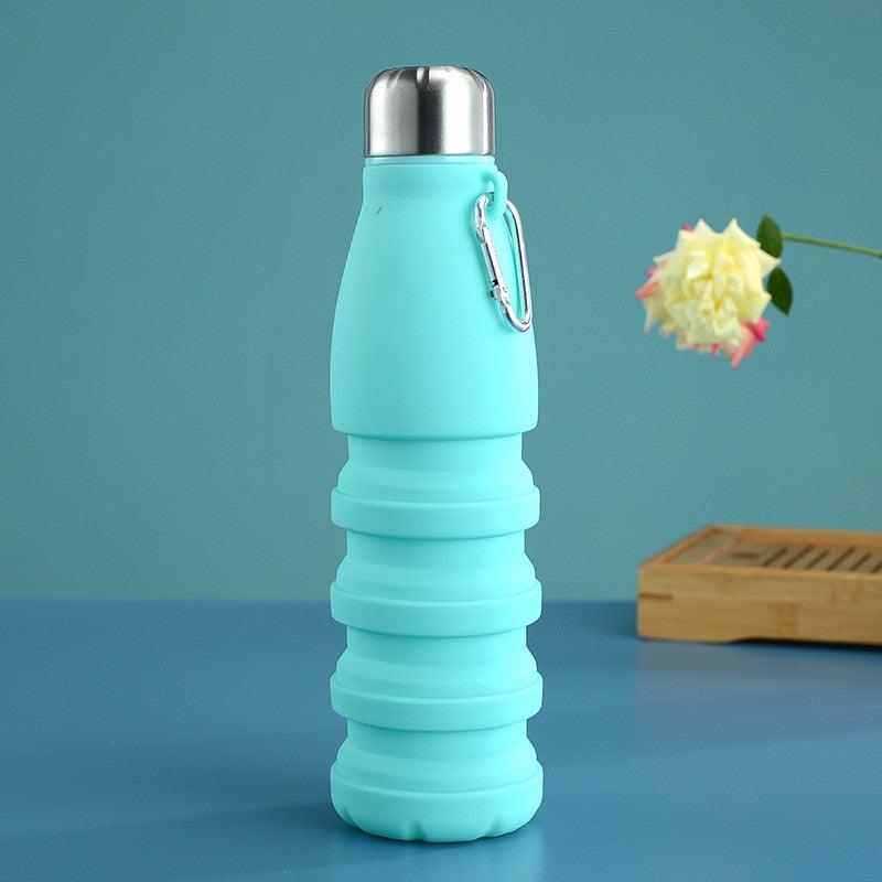 550ML Portable Silicone Bottle Retractable Folding Water Bottle Outdoor Sports Travel