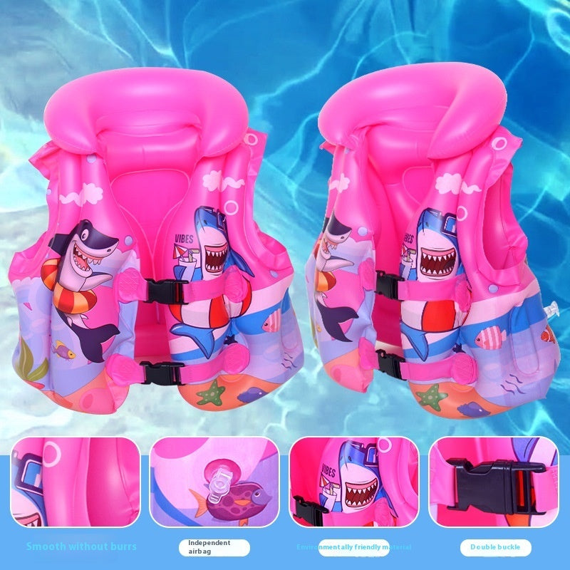 Kids Swimming Large Floating Vest Inflatable Life Jacket