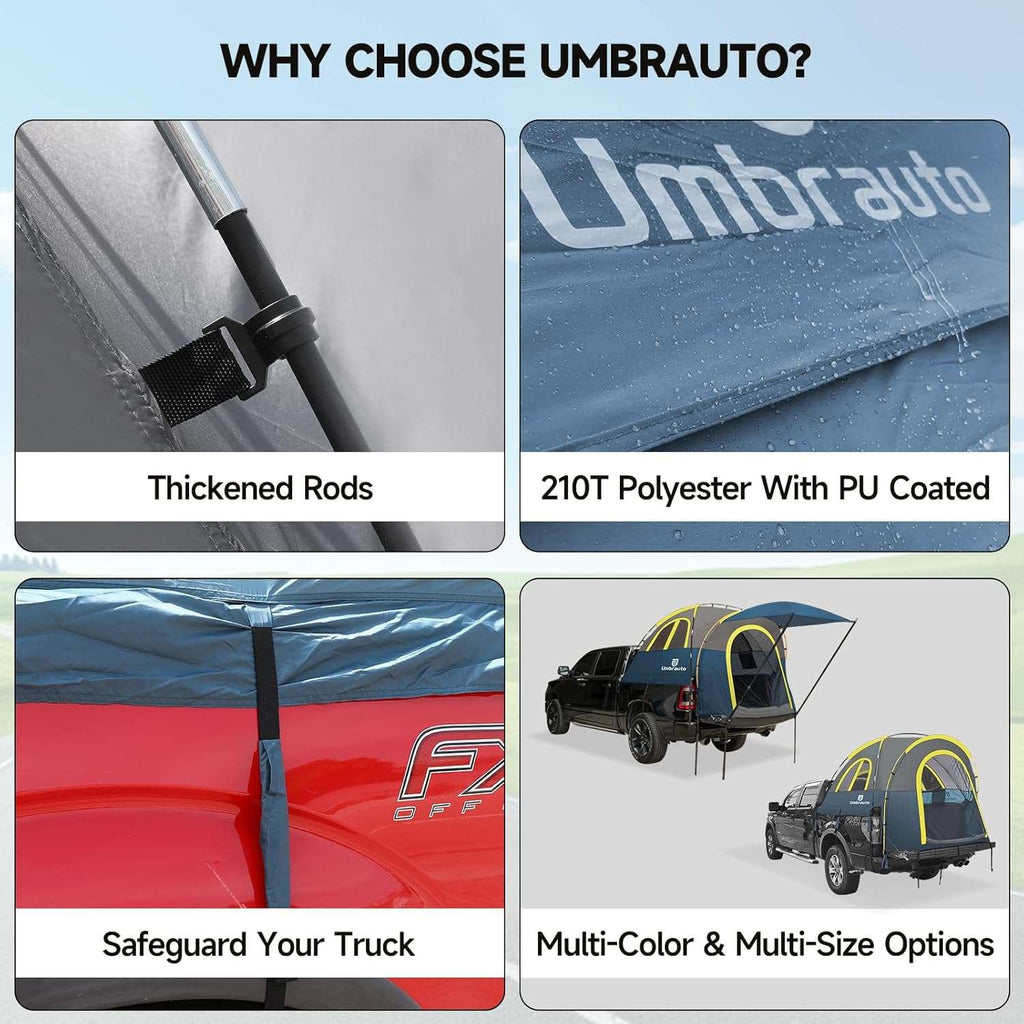 Truck Bed Tent PU3000mm Waterproof Pickup Truck Tents