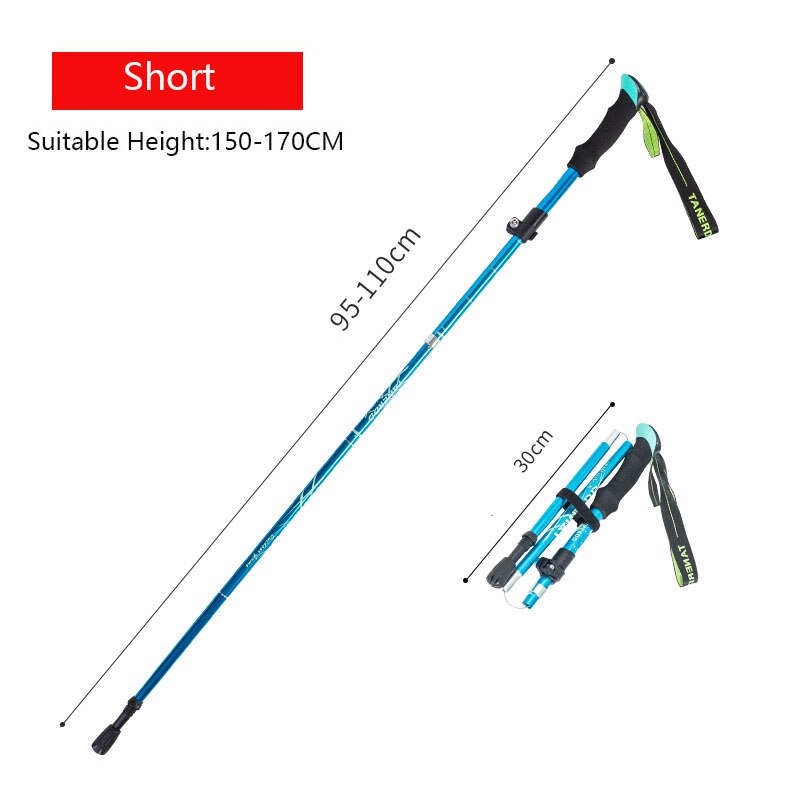 Anti Shock Walking Stick/Telescopic Baton Ultralight Aluminum Alloy  5-Section 1Piece