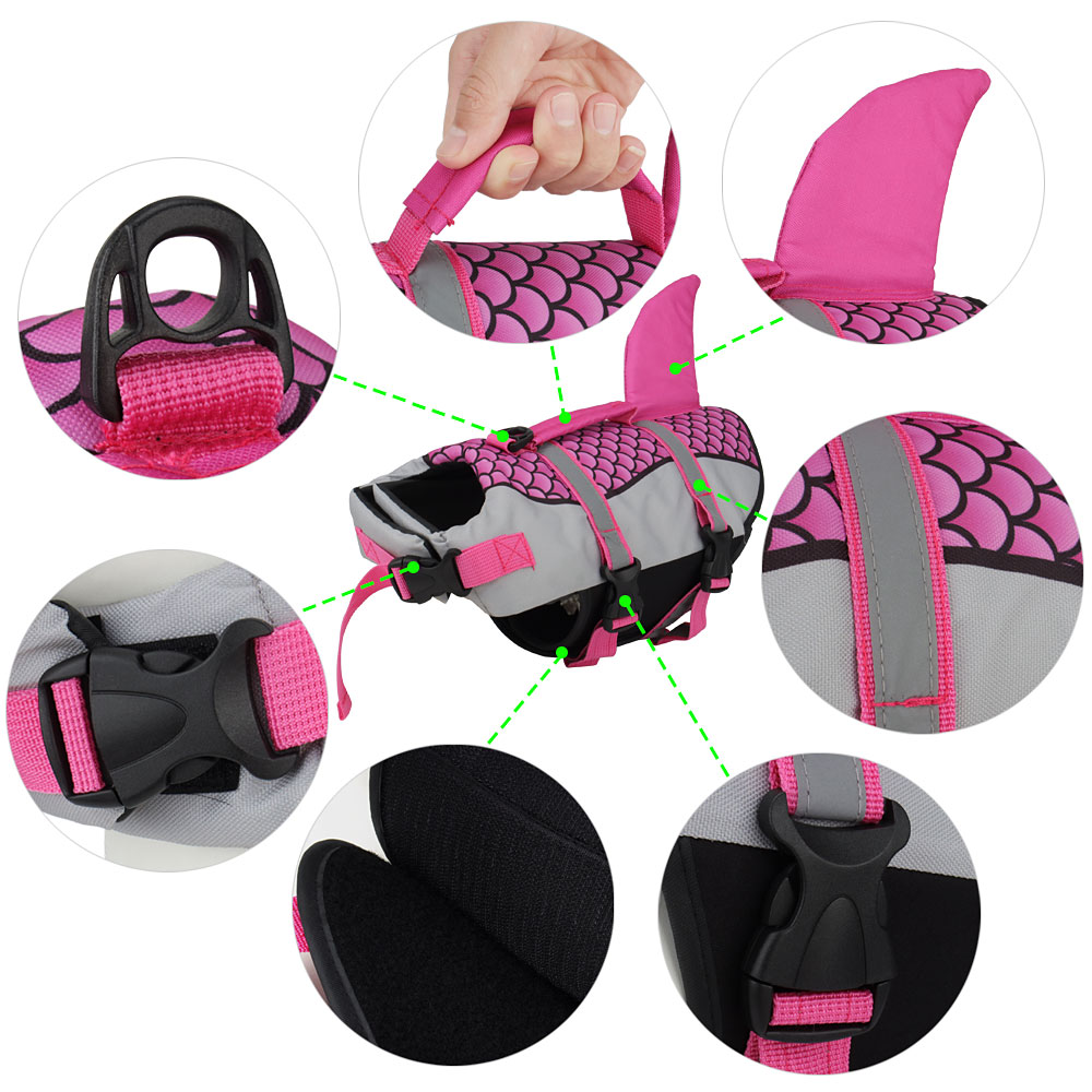 Swim Pet Dog Life Jacket Vest Clothes Life Vest Collar Harness