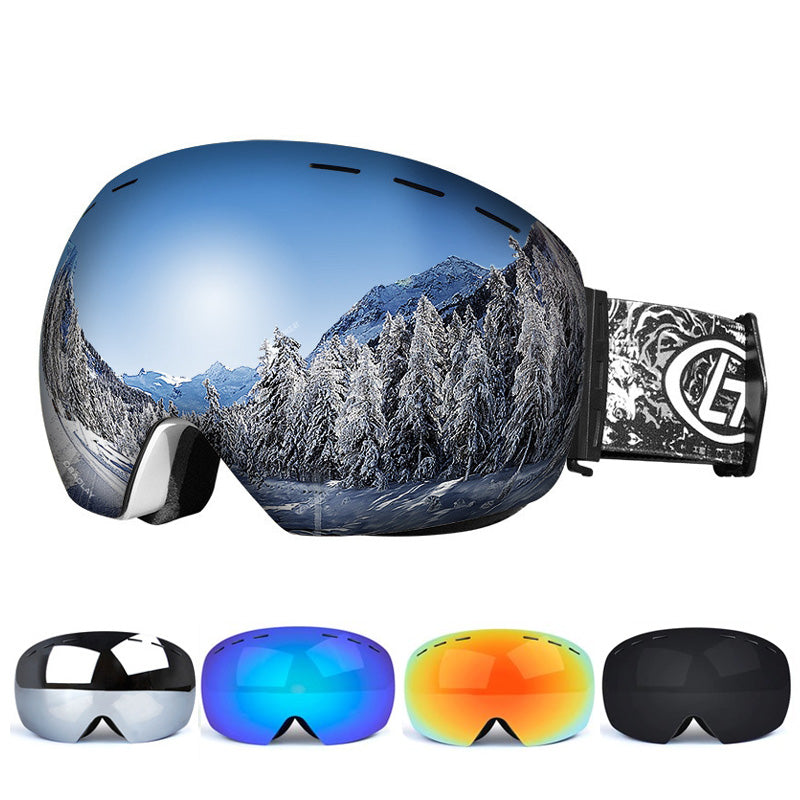 Ski Goggles Double Layers UV Anti-fog Big Ski Mask Snowboard Goggles Men Women