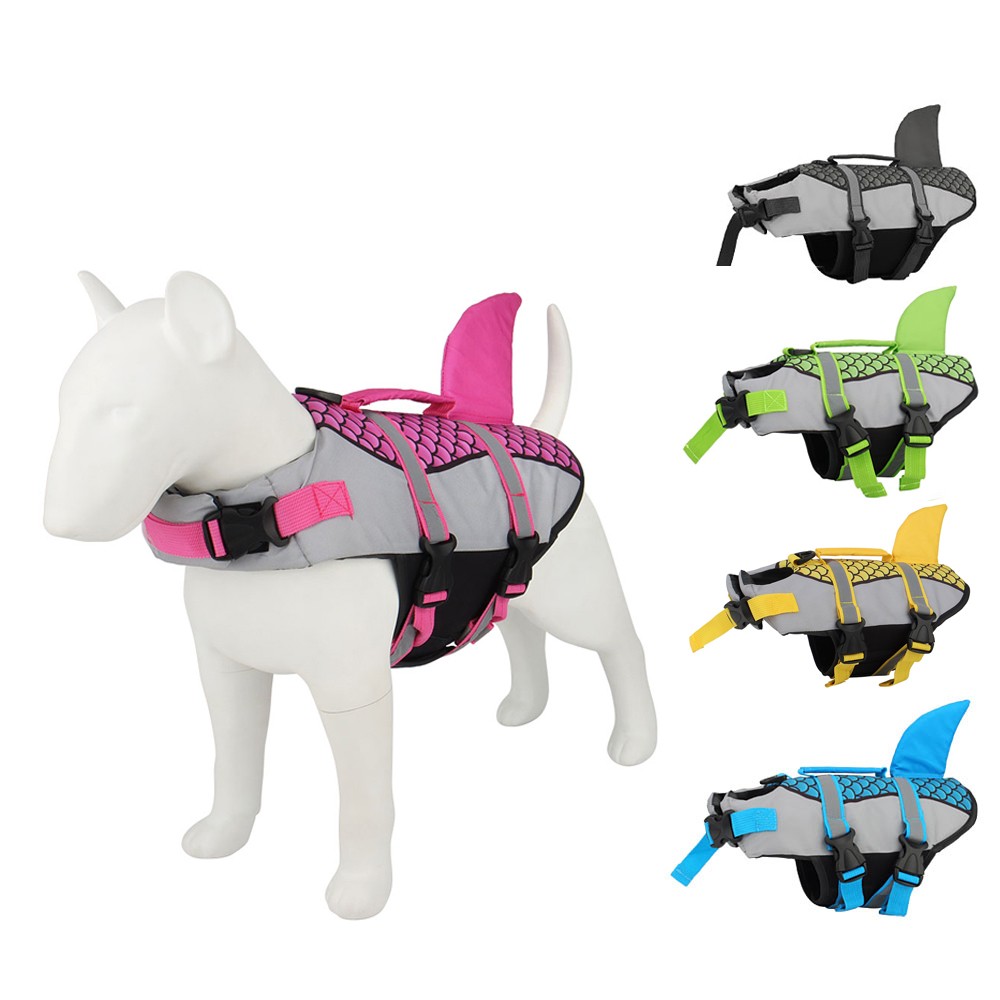 Swim Pet Dog Life Jacket Vest Clothes Life Vest Collar Harness