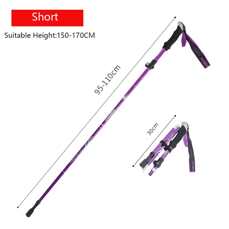 Anti Shock Walking Stick/Telescopic Baton Ultralight Aluminum Alloy  5-Section 1Piece