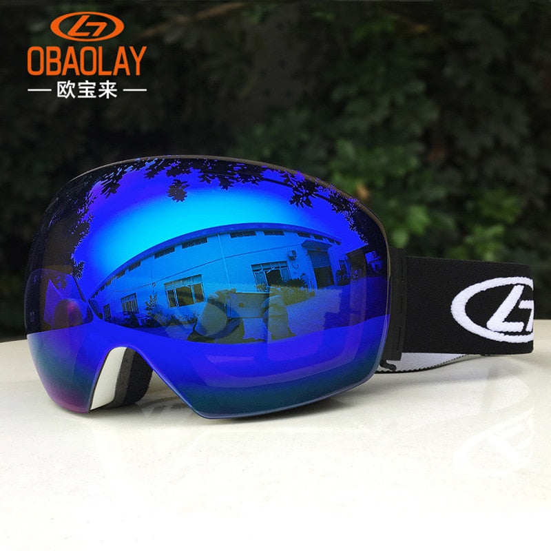 Ski Goggles Double Layers UV Anti-fog Big Ski Mask Snowboard Goggles Men Women