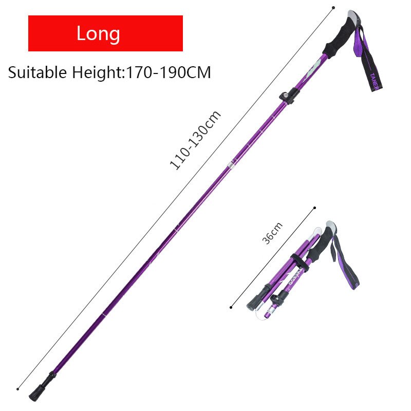 Anti Shock Walking Stick/Telescopic Baton Ultralight Aluminum Alloy  5-Section 1Piece