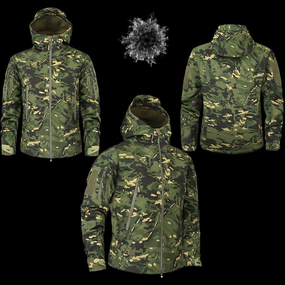 Men Green Autumn Camouflage Jacket Lightweight Water-Resistant Tactical Clothing