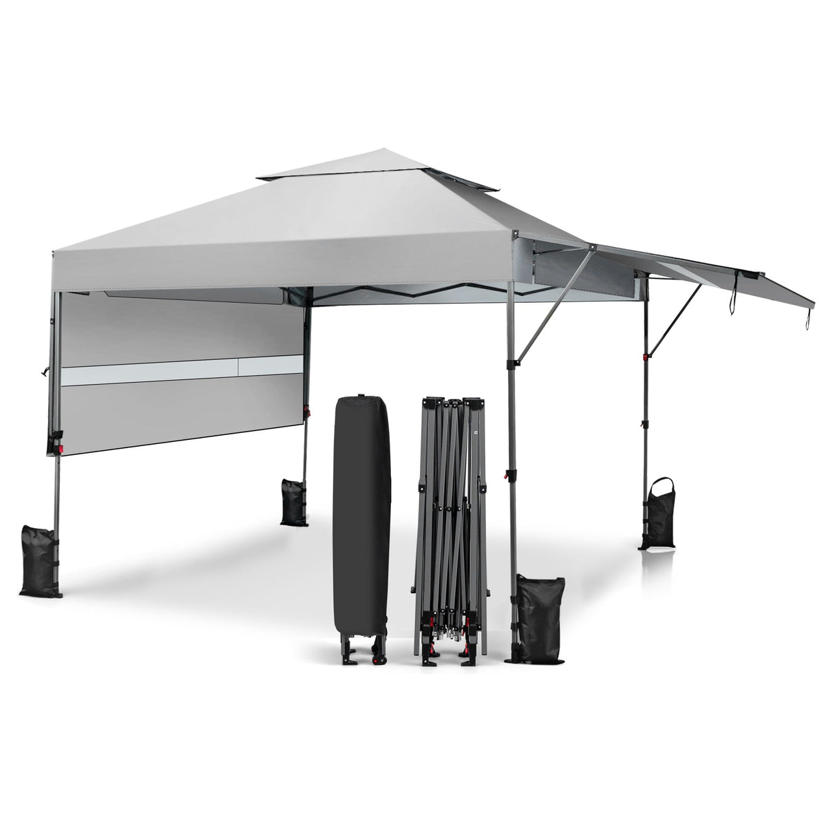10 x 17.6 Feet Outdoor Instant Pop-up Canopy Tent with Dual Half Awnings