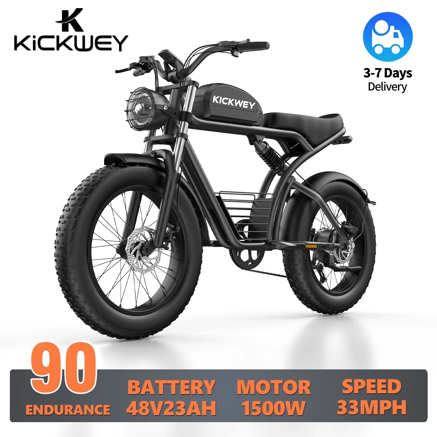 Adult Electric Bicycle 1500w 48V 23ah  20 Inch Fat Tire Outdoor Off Road E Bike