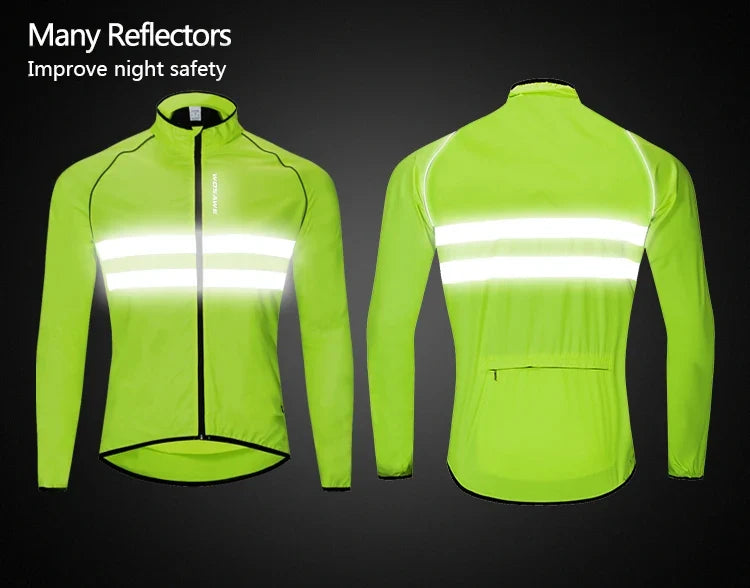 Men Cycling Windbreaker MTB Bicycle Long Sleeve Coat Water Resistant Clothing