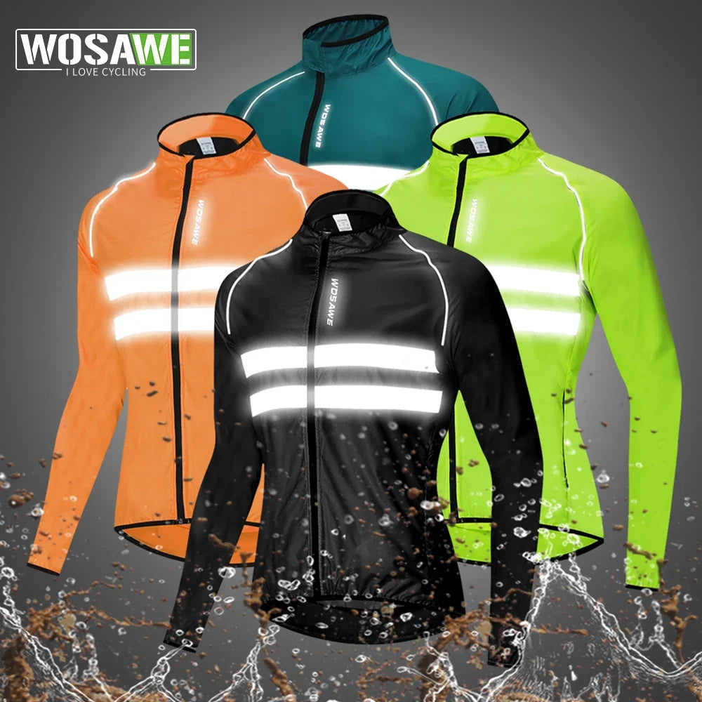 Men Cycling Windbreaker MTB Bicycle Long Sleeve Coat Water Resistant Clothing
