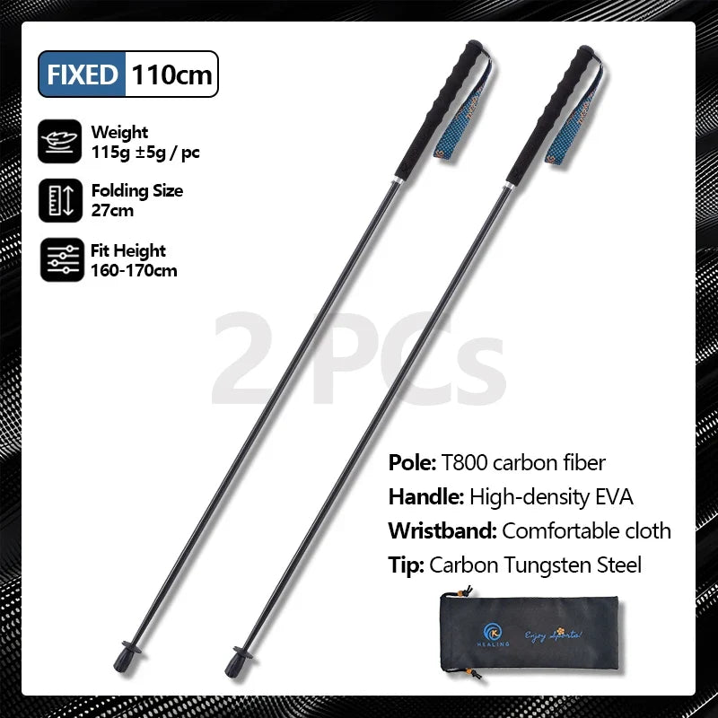 Carbon Fiber Hiking Poles Telescopic 2 Pack Lightweight