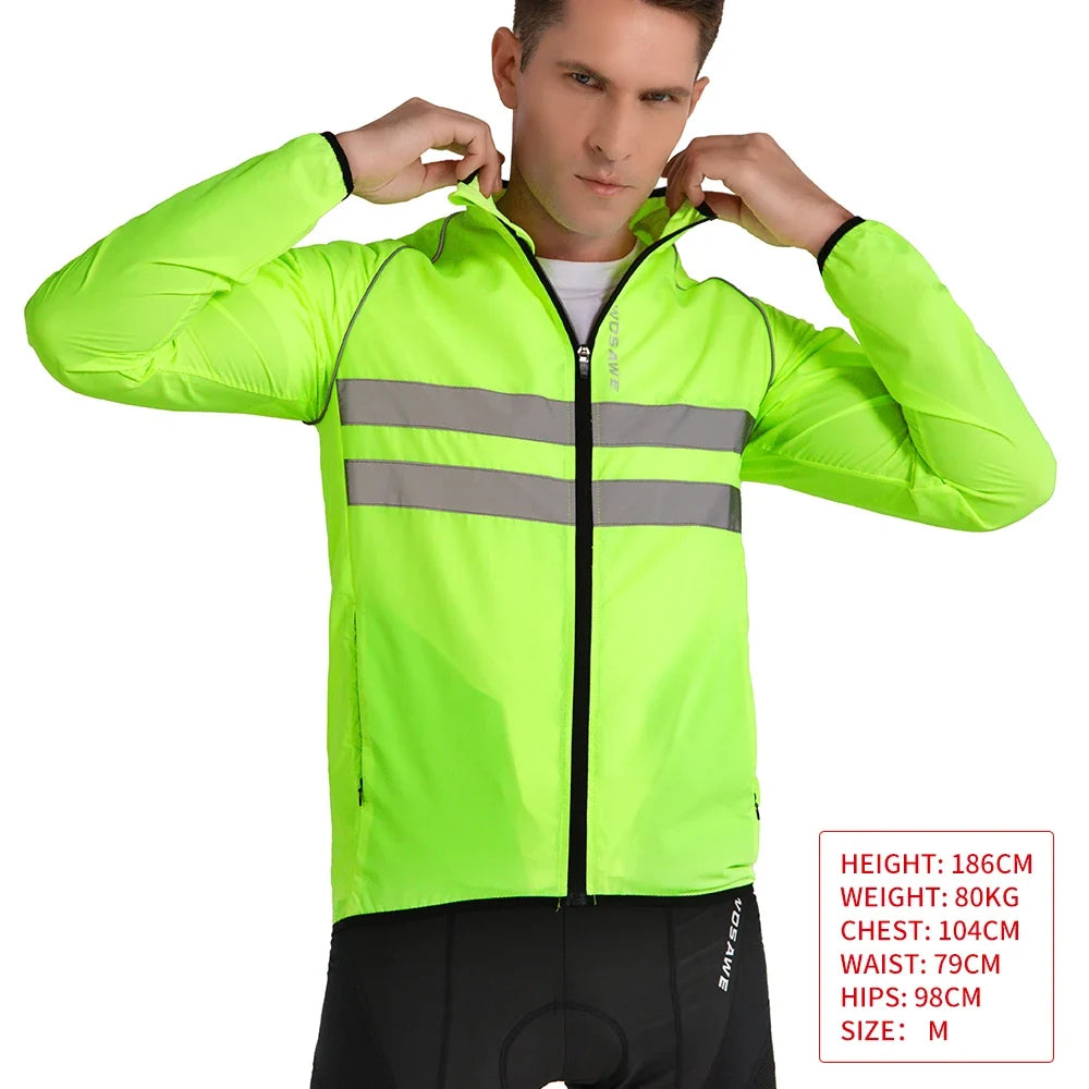 Men Cycling Windbreaker MTB Bicycle Long Sleeve Coat Water Resistant Clothing