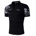 Men's Polo Shirt V Neck Outdoor Short Sleeves Print Clothing Sports Streetwear