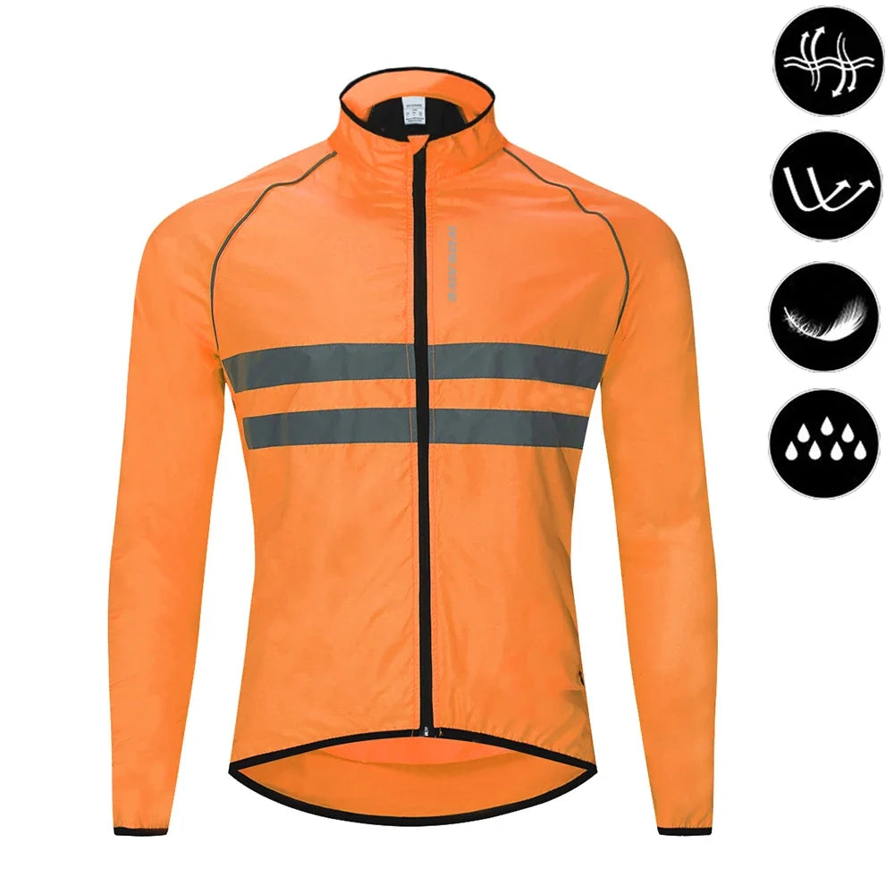 Men Cycling Windbreaker MTB Bicycle Long Sleeve Coat Water Resistant Clothing