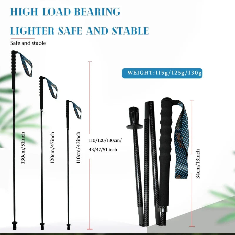 Carbon Fiber Hiking Poles Telescopic 2 Pack Lightweight