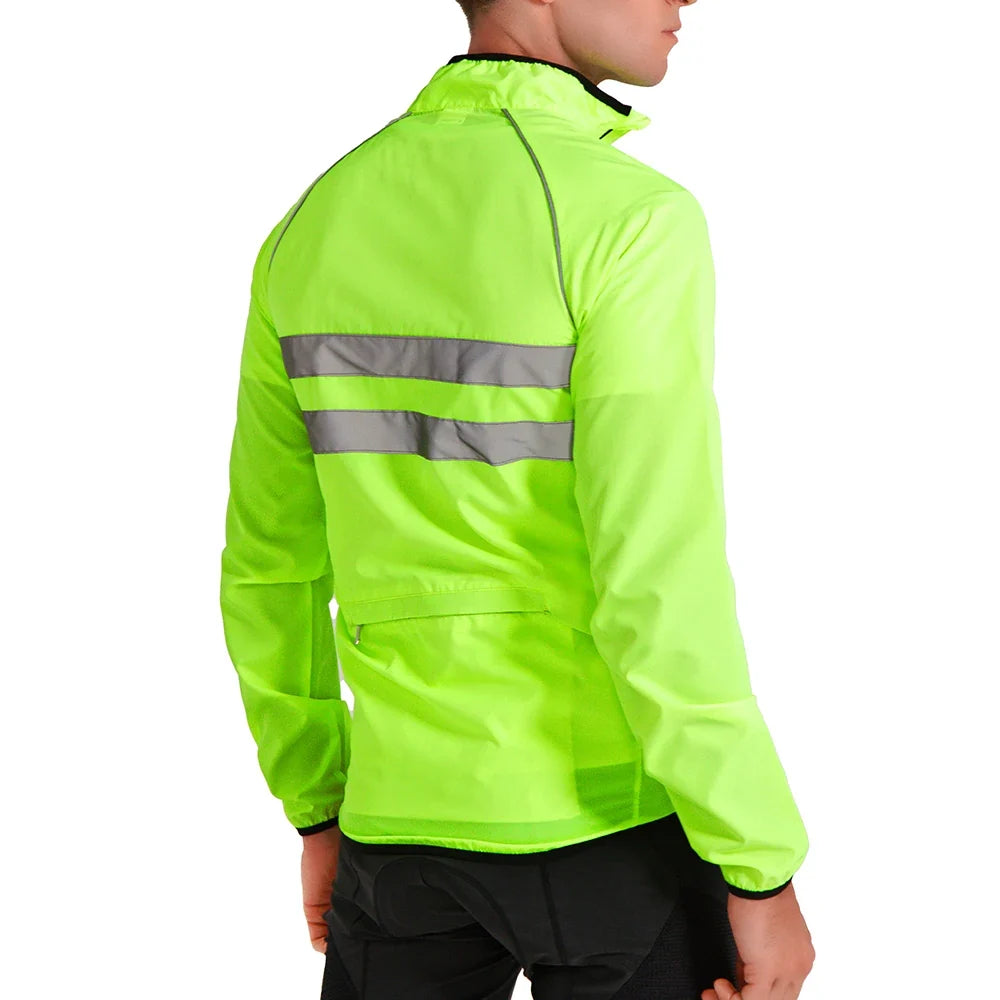 Men Cycling Windbreaker MTB Bicycle Long Sleeve Coat Water Resistant Clothing