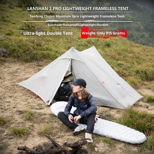 Outdoor Camping Hiking Crossing Ultralight Pole-free Pyramid Double-person Tent