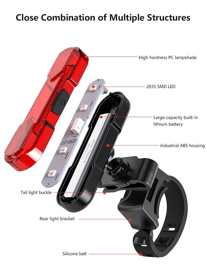 Bicycle Lights Waterproof Riding Rear Light Usb Rechargeable Mountain Bike Headlight