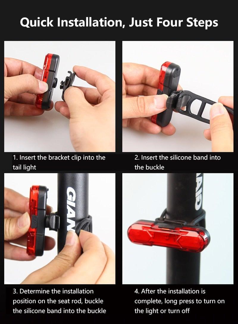 Bicycle Lights Waterproof Riding Rear Light Usb Rechargeable Mountain Bike Headlight