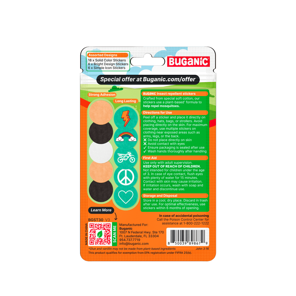 Buganic Mosquito Repellent Cotton Stickers