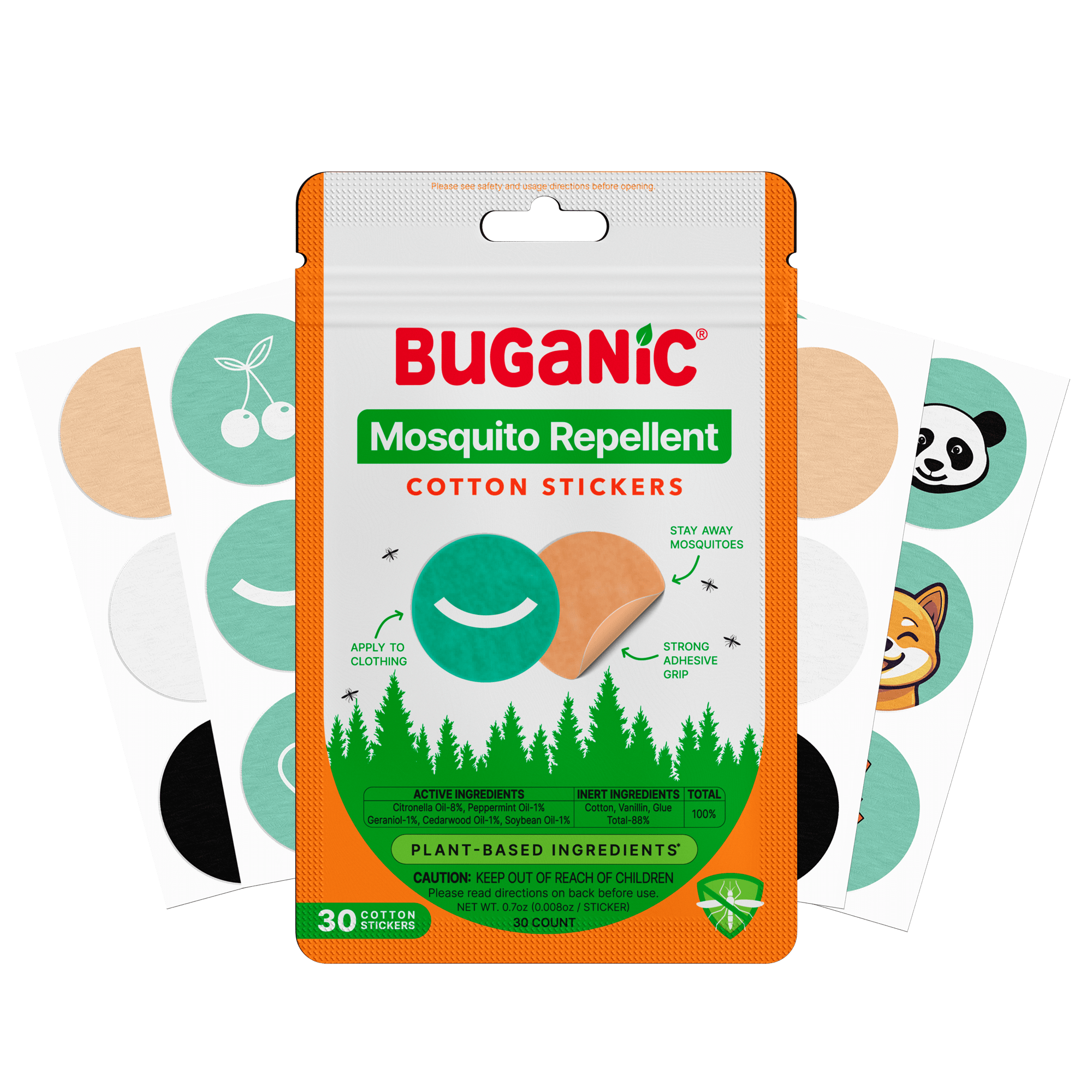Buganic Mosquito Repellent Cotton Stickers