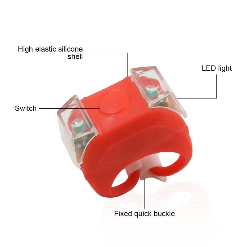 Lightweight Mini LED Silicone Bicycle Front/Rear Waterproof
