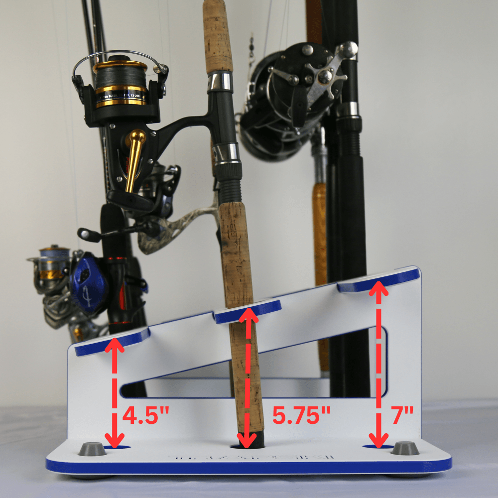 Made in the USA Fishing Rod Rack | 12 Pole Waterproof Wash-down |  Storage