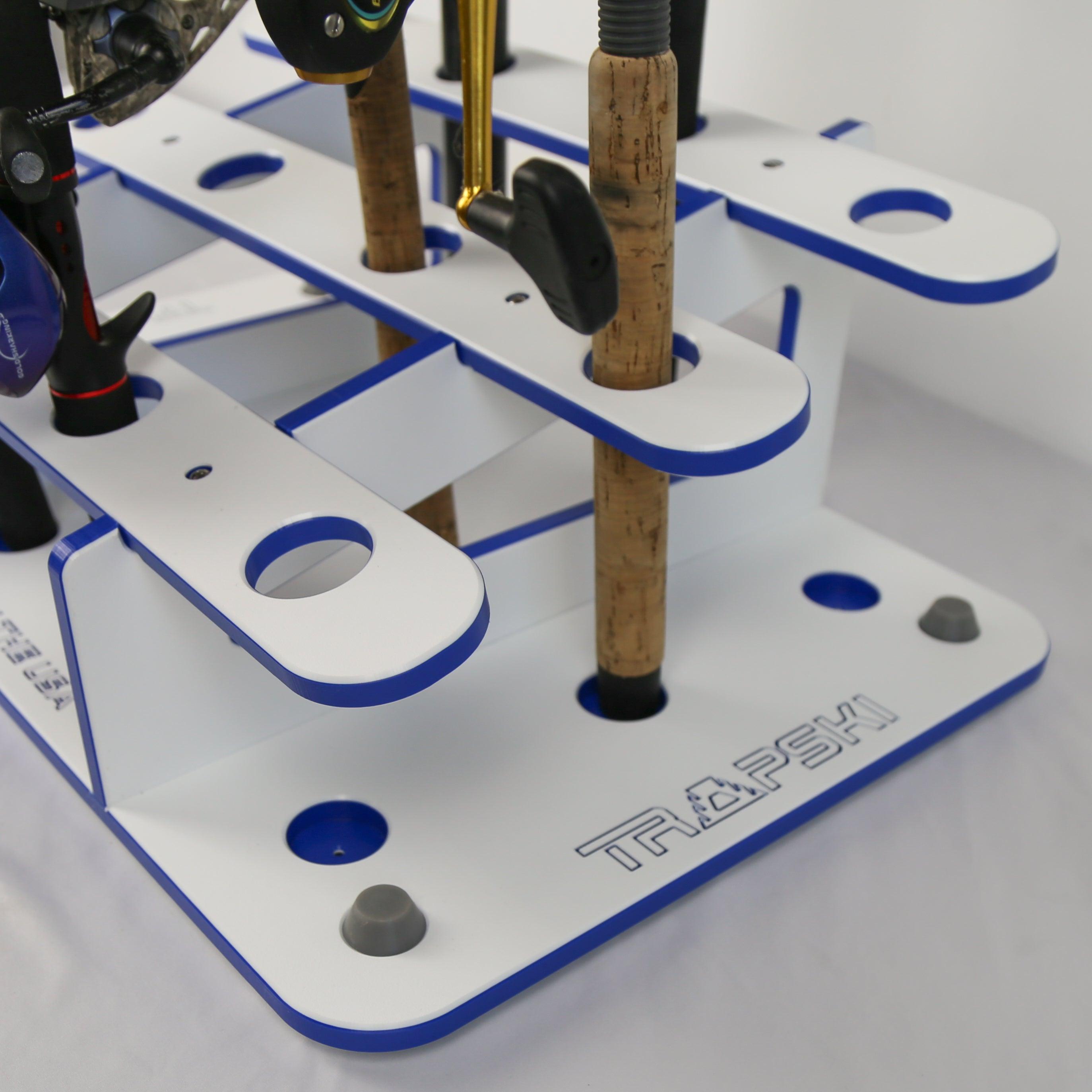 Made in the USA Fishing Rod Rack | 12 Pole Waterproof Wash-down |  Storage