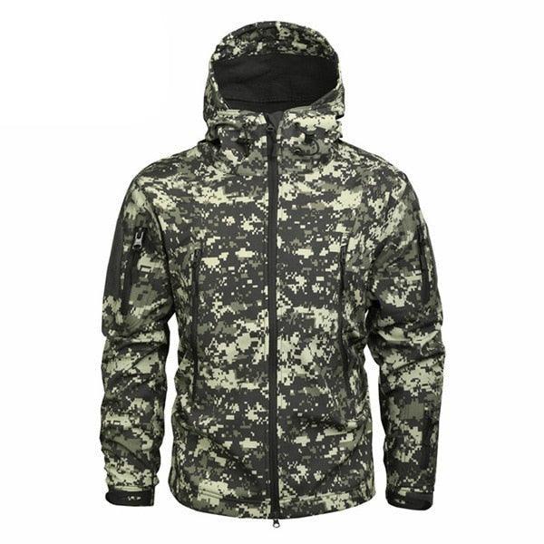 Men Green Autumn Camouflage Jacket Lightweight Water-Resistant Tactical Clothing