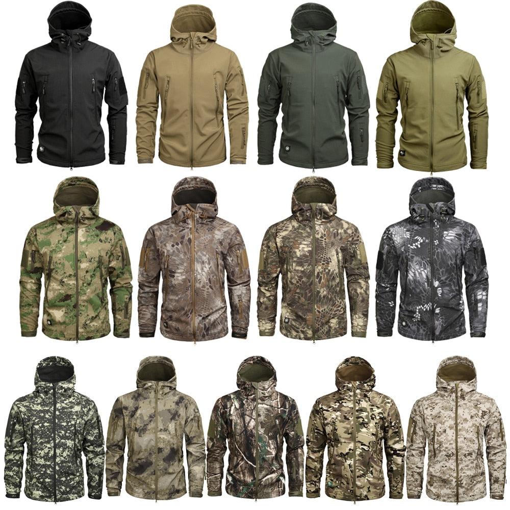 Men Green Autumn Camouflage Jacket Lightweight Water-Resistant Tactical Clothing