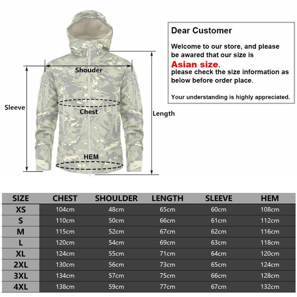 Men Green Autumn Camouflage Jacket Lightweight Water-Resistant Tactical Clothing