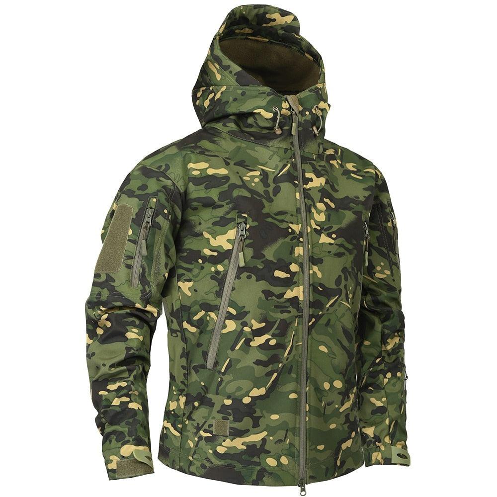Men Green Autumn Camouflage Jacket Lightweight Water-Resistant Tactical Clothing
