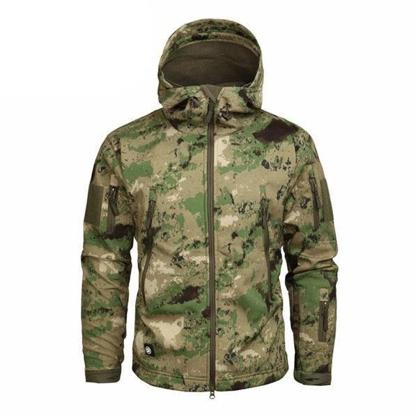 Men Green Autumn Camouflage Jacket Lightweight Water-Resistant Tactical Clothing