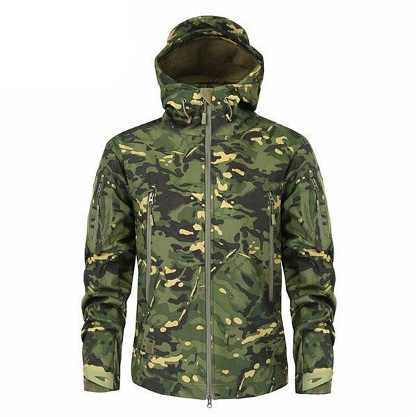 Men Green Autumn Camouflage Jacket Lightweight Water-Resistant Tactical Clothing