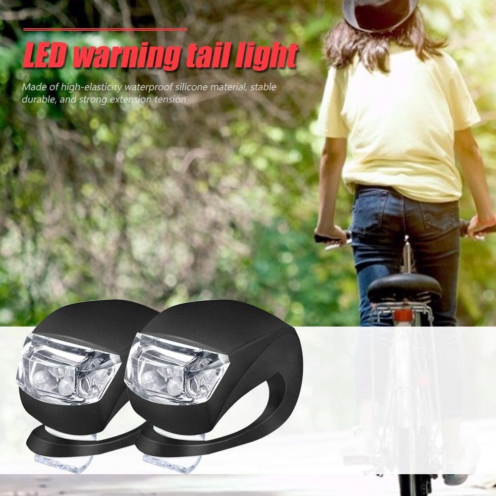 Mini Silicone Bike Front/Rear Light Set 3 Modes Waterproof  Warning Lamp