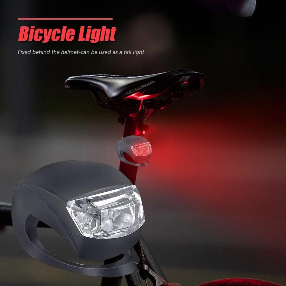 Mini Silicone Bike Front/Rear Light Set 3 Modes Waterproof  Warning Lamp