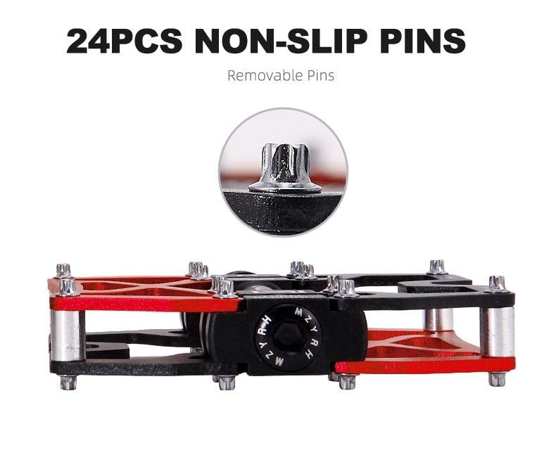 Mountain Bicycle Flat Pedals Cycling Ultralight Aluminum Alloy 3 Bearings With Cleats